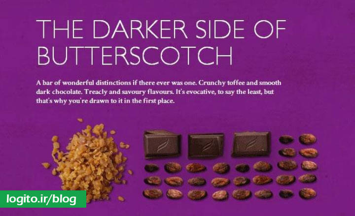 Chocolatier با ارائه توصیفی که حواس چشایی مخاطب را تحریک می‌کند آن‌ها را به خرید محصول خود ترغیب کرده است.
